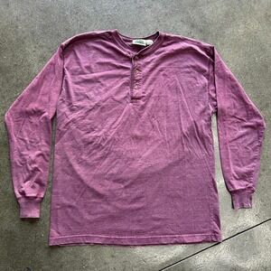 Vintage Timber Trail Size Large 3‎ Button Burgundy Long Sleeve Tee